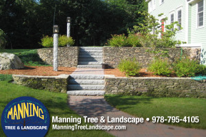 Walkway, Stone Wall & Granit Steps 